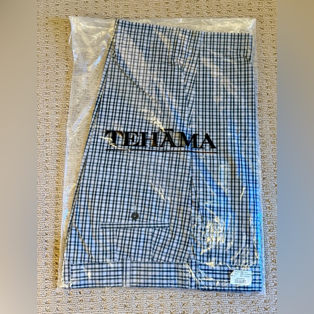 NWT TEHAMA Black and White Checkered Chinos, 100% cotton - Picture 4 of 4